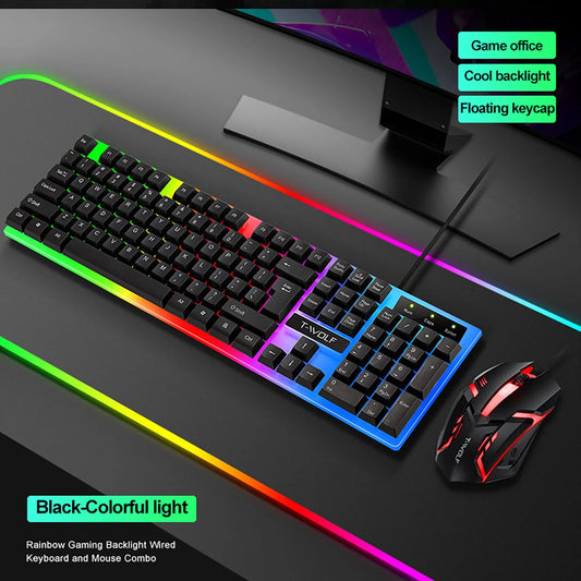 Rainbow Backlit Wired Gaming Keyboar