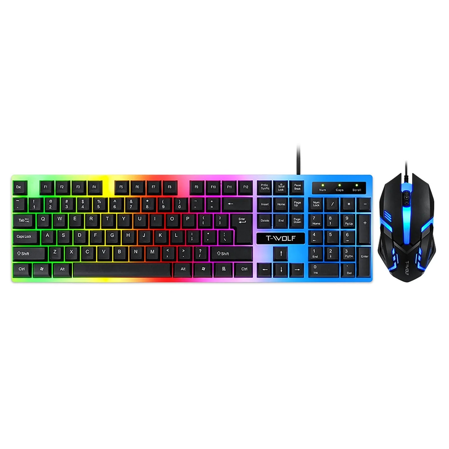 Rainbow Backlit Wired Gaming Keyboar